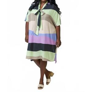 NEW PSOPHIA tunic wisteria dress in tan multi